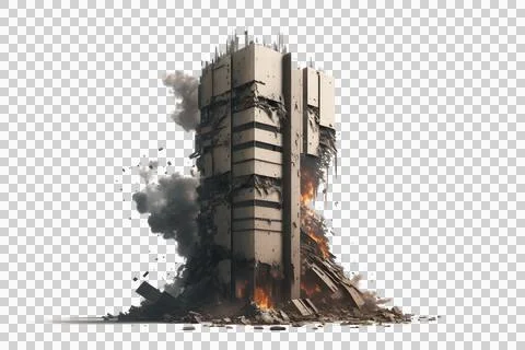 Large building burn 1 Stock Illustration