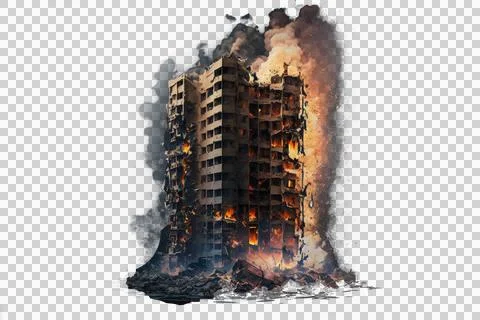 Large building burn 3 Stock Illustration