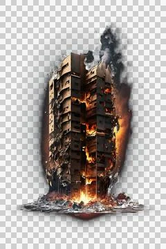Large building burn 4 Stock Illustration