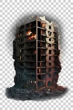 Large building burn 5 Stock Illustration