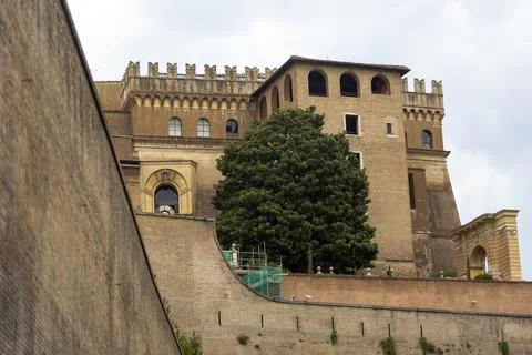A large building of the castle with a large window on the top in Rome 写真素材