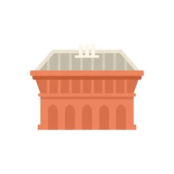 Large building with columns sporting arena stadium facade icon Ilustración de archivo