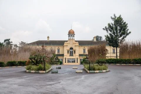 A large building features an imposing clock tower on top, Kampala, Uganda Stock Photos