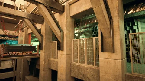 Large Building Interior With Multiple Windows Stock Footage 303806540