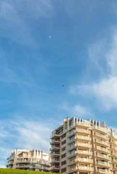 Large building with sky Stock Photos