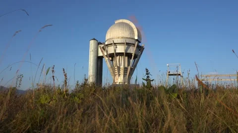 Large buildings of observatory in form of a dome 스톡 동영상 205214509