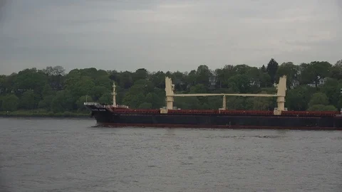 Large bulk freighter Polaris Queen in Hamburg Vídeo Stock 104769467