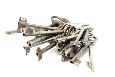 Large bunch  of old keys Stock Photos