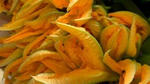 Large bunch of squash blossoms Video stock 311957907