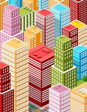 Large business city Ilustración de archivo