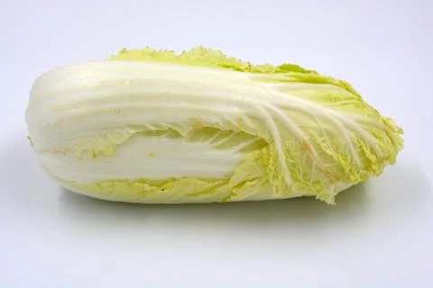 A large cabbage, Peking cabbage located on a white background. Foto stock