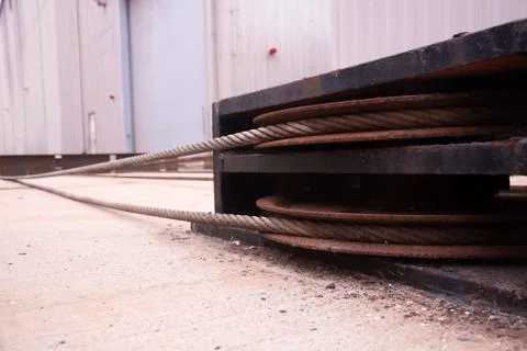Large cable and pulley Stock Photos