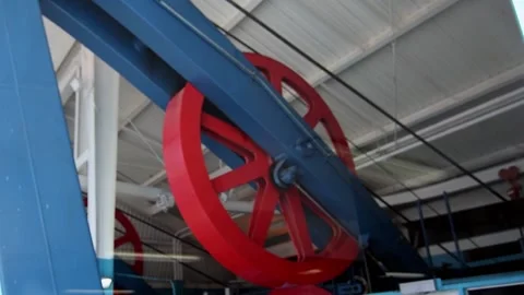 Large Cable Pulley System Used To Run A Ski Lift Stock Footage 149313032
