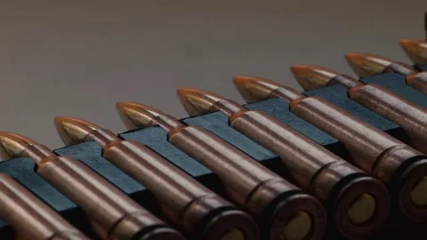 Large Caliber Ammunition, macro Stock Footage 69085811