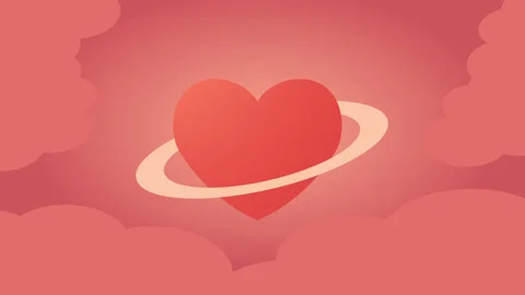 Large candy heart planet 스톡 동영상 323144688