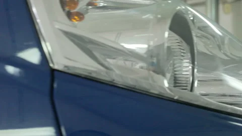 Large car headlight, trip camera. Stock Footage 97201605