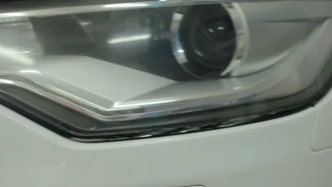 Large car headlight, trip camera. Video stock 97276988