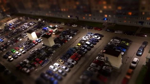 Large car parking - Timelapse Stock Footage 119992624