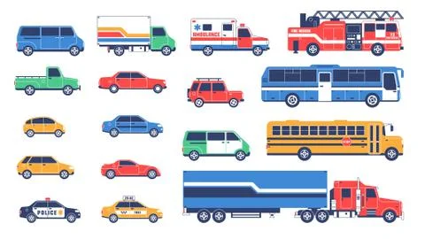 Large car set Stock Illustration
