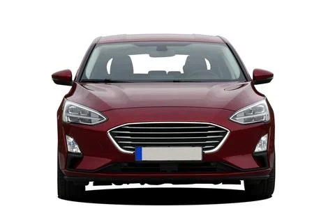 Large car on white background, front view Stock Photos