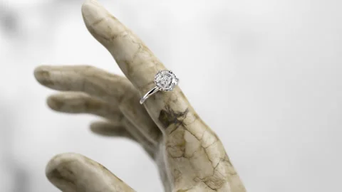 Large carat diamond ring Video stock 314010466