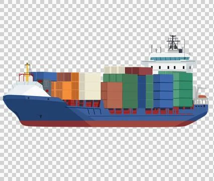 Large Cargo Container Ship for Global Logistics and Freight Transport Stock Illustration