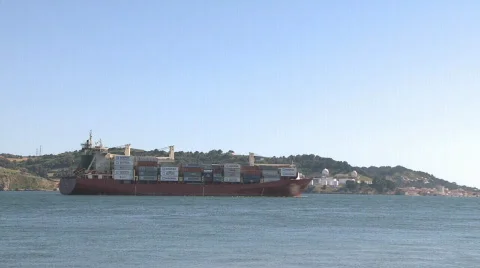 Large cargo containers ship  Video stock 137080