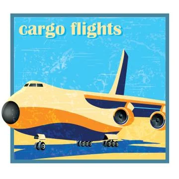 Large cargo plane on takeoff Illustrazione stock