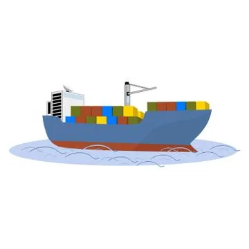 Large cargo sea ship. Stock Illustration