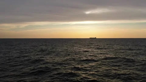 Large cargo ship. A bulk carrier carries cargo across the ocean. Stock Footage 133970013