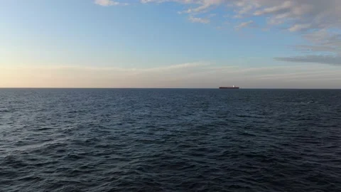 Large cargo ship. A bulk carrier carries cargo across the ocean. Stock Footage 133976613