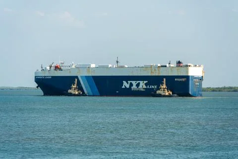 Large cargo ship in Darwin Harbour Stock Photos