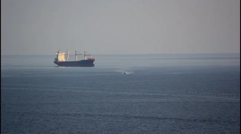 A large cargo ship Stock Footage 32427193