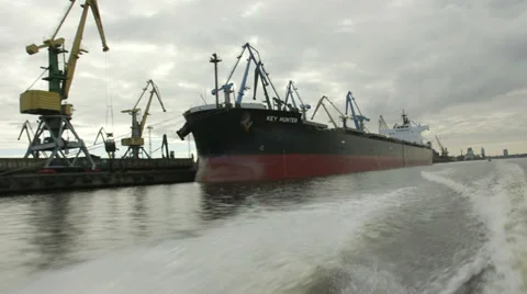 Large cargo ship Stock Footage 36448136