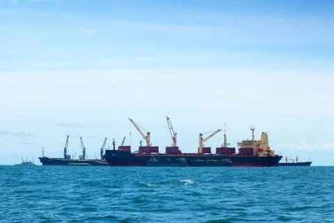 Large cargo ship. Stock Photos