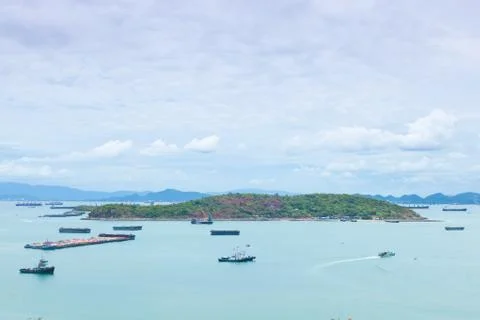 Large cargo ship in the sea. Stock Photos