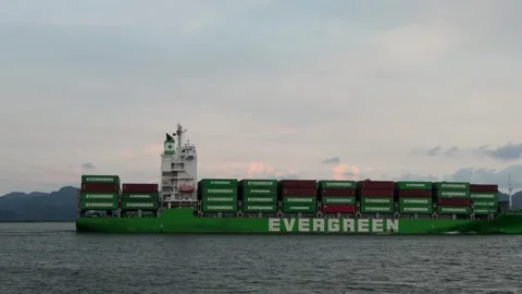 Large Cargo Vessel Navigating Shipping Lane in Hai Phong. Stock-Footage 343141068