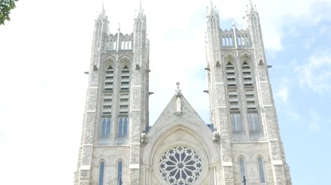 Large Cathedral on a Hill Stock Footage 62990833