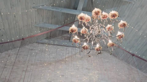 Large chandelier ceiling view close-up	 Stock Footage 272298308