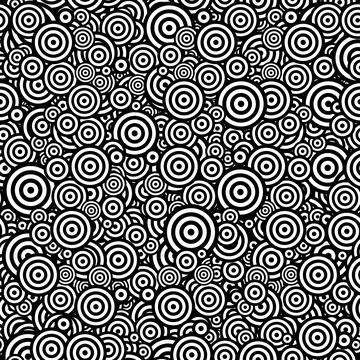 Large chaotic group of round elements, random size and place Stock Illustration