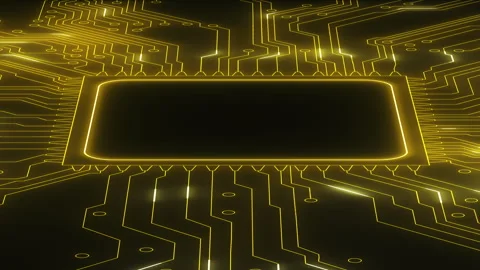 Large chip with tracks on a black background Stock Footage 249157238