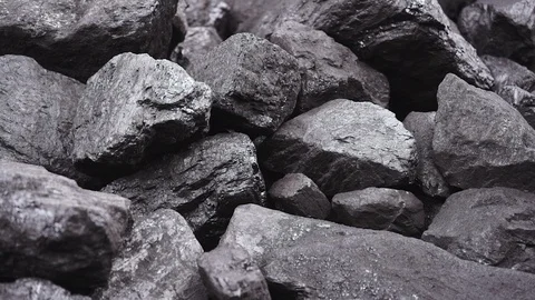 Large chunks of coal, smooth rise up Stock Footage 106395219