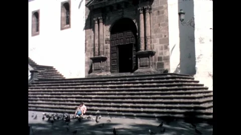 Large Church with Wide Steps Stock Footage 278331837