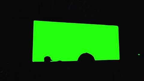 Large cinema screen mockup featuring chroma key green screen with audience Stock Footage 337062129