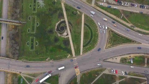 Large circular motion top view Stock Footage 128658522