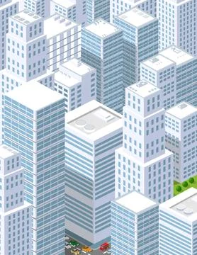 A large city of isometric urban Stock Illustration