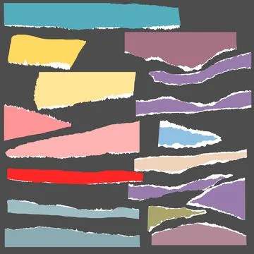 Large clarge collage set made from paper scraps Stock Illustration