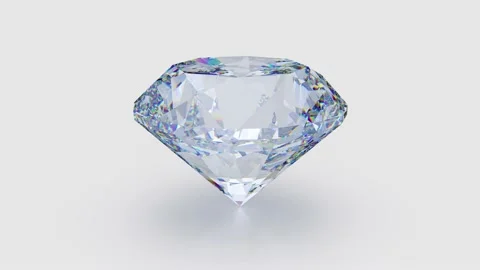 Large clear diamond rotating 4K video. 3d illustration Stock Footage 224233973