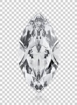 Large Clear Diamond. transparent background Illustrazione stock