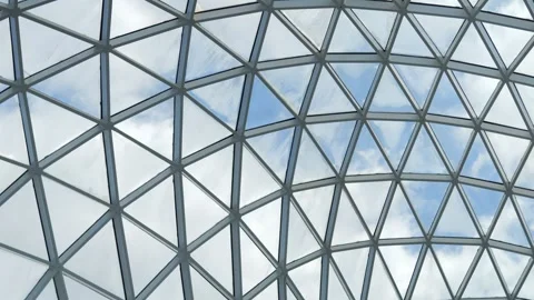 Large, clear dome with a blue sky above it Stock Footage 311621162